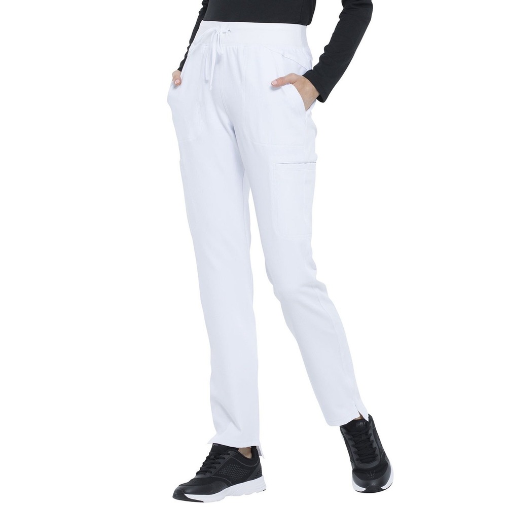 Elle Women's M Tall Scrubs Pant Natural Rise Straight Leg‎ White